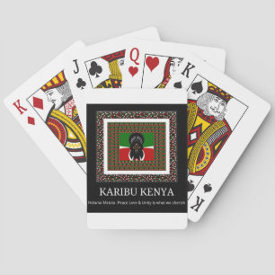 Karibu Kenya: Vibrant National Flagga Hakuna Färg Spelkort