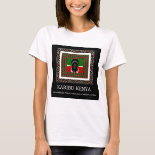 Karibu Kenya: Vibrant National Flagga Hakuna Färg T-shirt