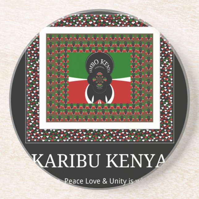 Karibu Kenya: Vibrant National Flagga Hakuna Färg Underlägg (Framsidan)