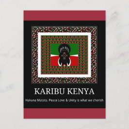 Karibu Kenya: Vibrant National Flagga Hakuna Färg Vykort