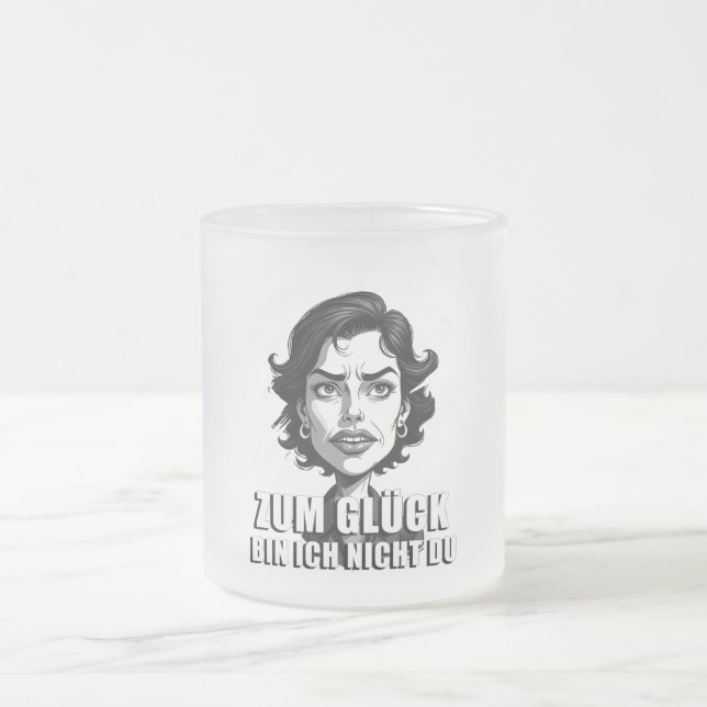 Karikatur mit „Zum Glück…“-Zitat Frostad Glasmugg (Center)