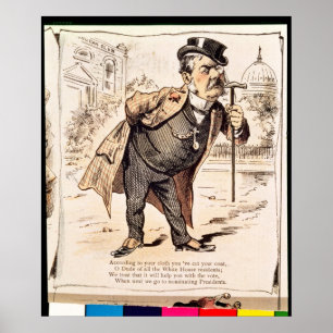 Karikatyr av Chester Alan Arthur, c.1883 Poster