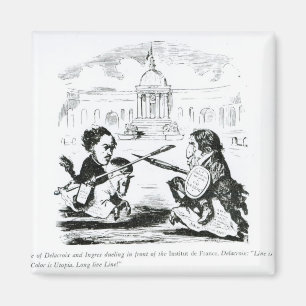 Karikatyr av Delacroix och Ingres Magnet