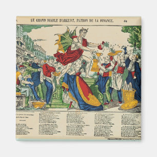 Karikatyr av demonen av pengar, 1860 magnet