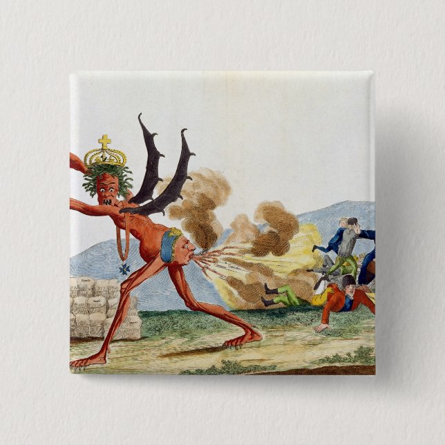 Karikatyr av den engelska regeringen, 1793 knapp (Framsida)