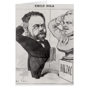 Karikatyr av Emile Zola Hälsningskort