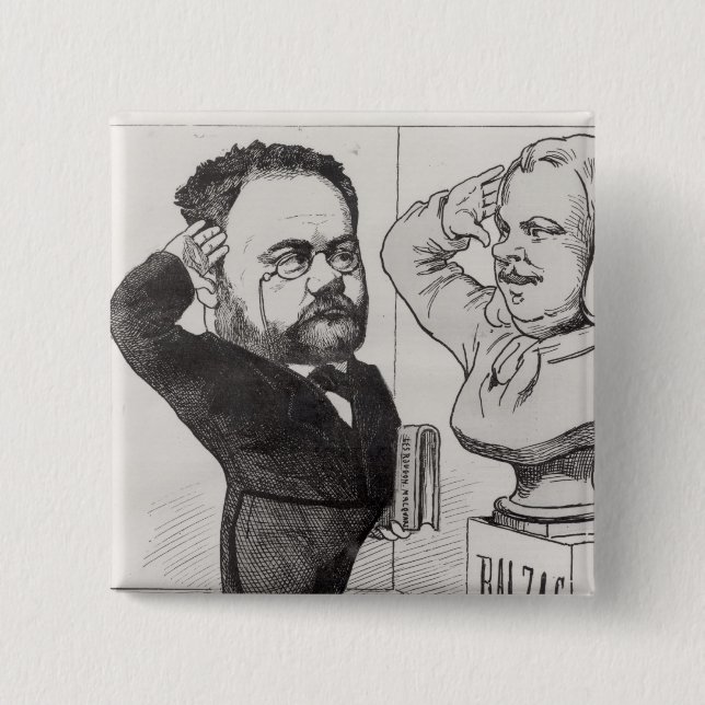 Karikatyr av Emile Zola Knapp (Framsida)