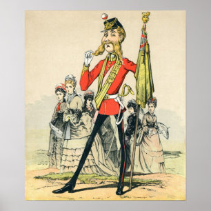 Karikatyr av en brittisk soldat för Victorian Poster
