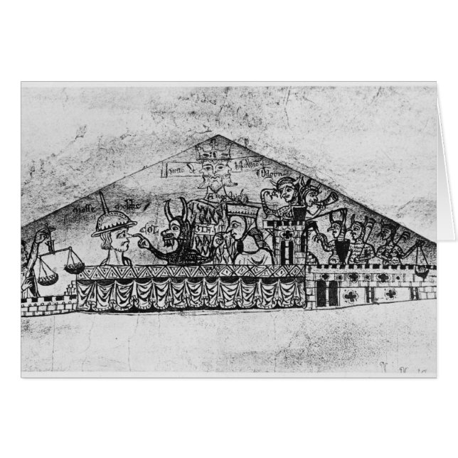 Karikatyr av engelsk judar, från en Haggadah Hälsningskort (Framsidan Horizontal)