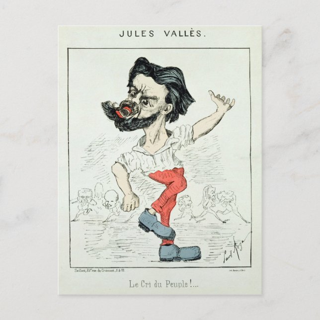 Karikatyr av Jules Valles Vykort (Framsida)