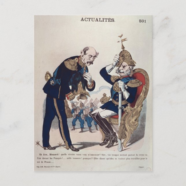 karikatyr av Kaiser Wilhelm av Prussia Vykort (Framsida)