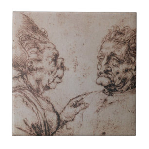 Karikatyr av Leonardo Da Vinci Kakelplatta