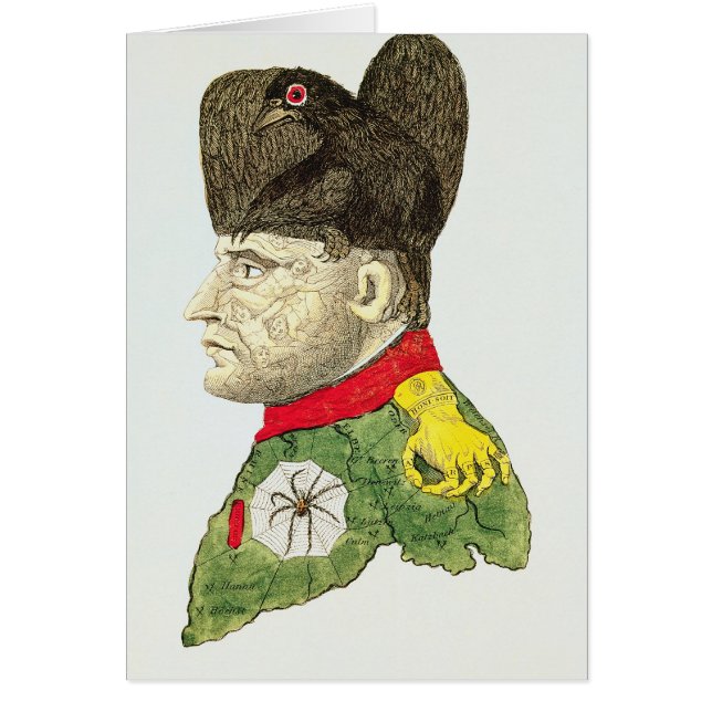 Karikatyr av Napoleon Bonaparte Hälsningskort (Framsidan)
