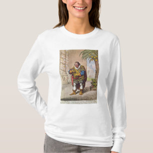 Karikatyr av Pizarro som beskådar T-shirt