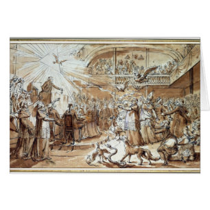 Karikatyr av prästerskapen hälsningskort