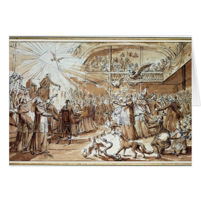 Karikatyr av prästerskapen hälsningskort (Framsidan Horizontal)