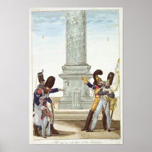 karikatyr av soldater på Colonnen Vendome Poster