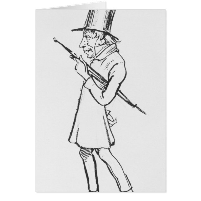 Karikatyr av Soren Aabye Kierkegaard Hälsningskort (Framsidan)