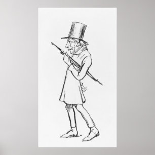 Karikatyr av Soren Aabye Kierkegaard Poster