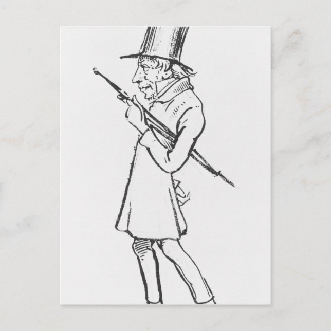 Karikatyr av Soren Aabye Kierkegaard Vykort (Framsida)