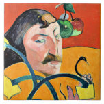Karikatyr, målning av Gauguin. Kakelplatta<br><div class="desc">Karikatyr,  konsmålning av bra av Fransk konstnären Paul Gauguin</div>