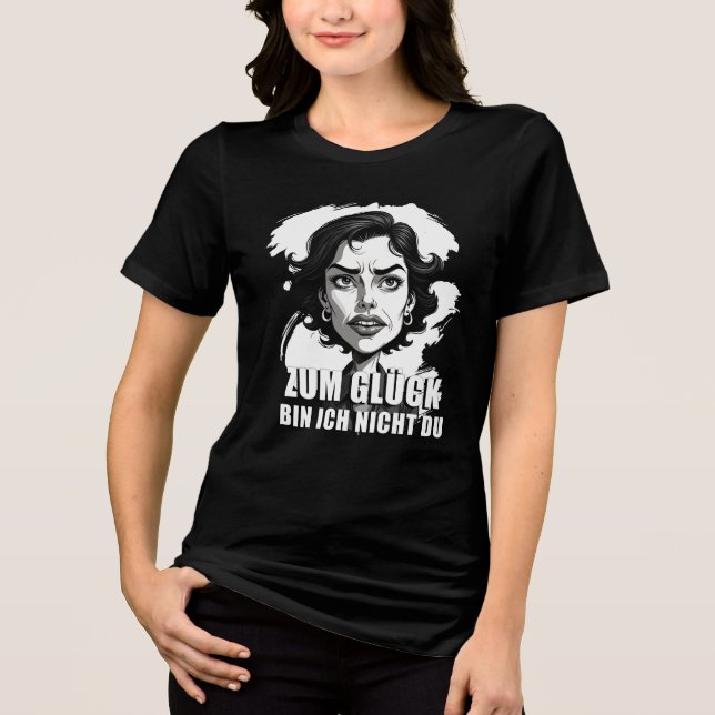 Karikatyr med "Lyckligtvis..."-citat T Shirt (Framsida)