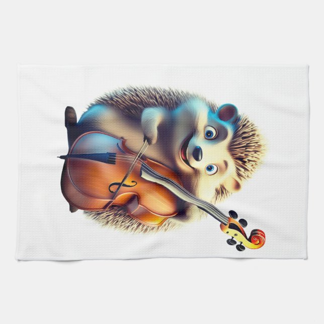 Karikatyr, Tecknad, illustration A musikalisk Kökshandduk (Horisontell)