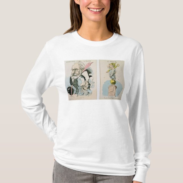 Karikatyrer av Victor Hugo och Napoleon III Tee (Framsida)