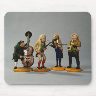 Karikatyrfigurines av musiker musmatta
