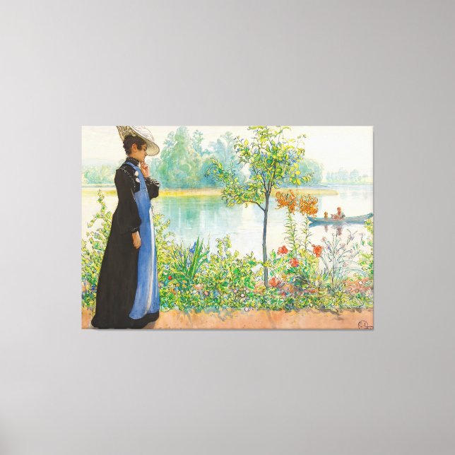 Karin at the Shore by Carl Larsson (1908) Canvastryck (Framsida)