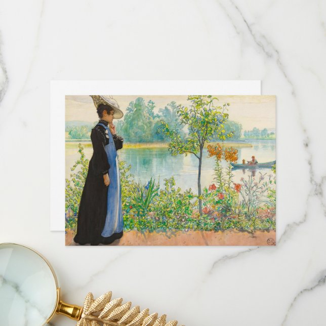 Karin av Shore av Carl Larsson Tack Kort (Fram/Back In Situ)
