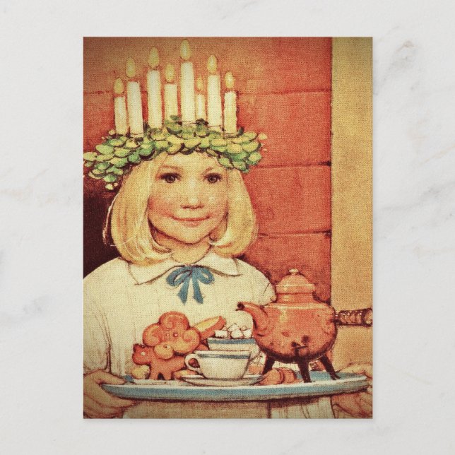 Karin från julklapp och Lucia-dag Helg Vykort (Framsida)