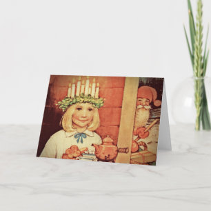 Karin från julklapp och Lucia-dag Helgkort