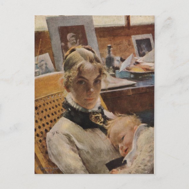 Karin med Baby Vykort (Framsida)