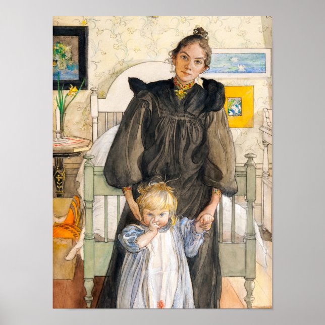 Karin och Kersti, 1898 av Carl Larsson Poster (Framsidan)