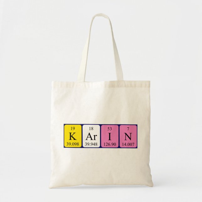 Karin Periote bord namn tote bag Tygkasse (Framsidan)