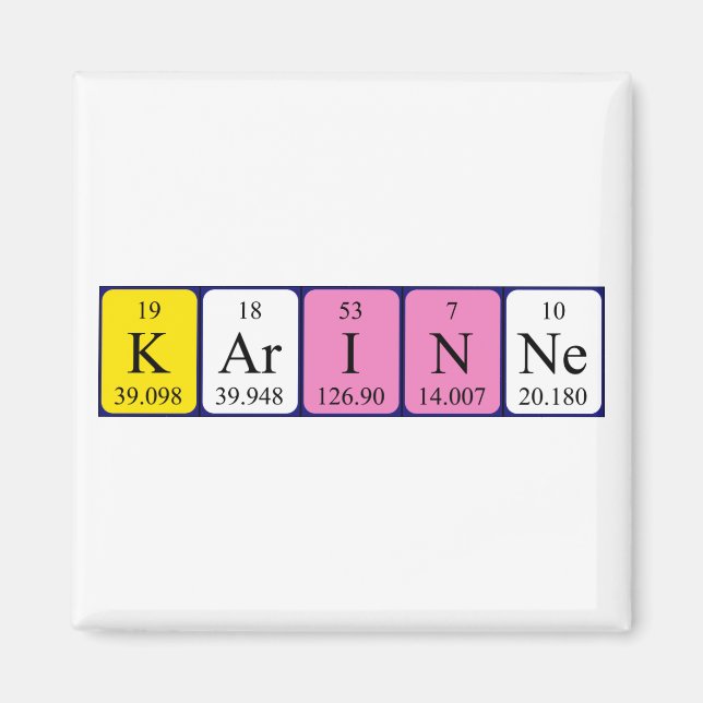 Karinne Periodisk bord namn magnet (Framsidan)