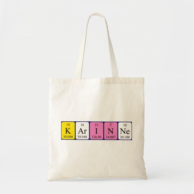 Karinne periodisk bord namn tote bag tygkasse (Framsidan)