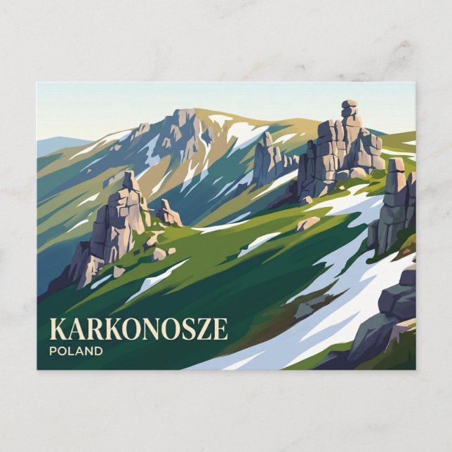 Karkonosze nationalpark Polen Vykort (Framsida)