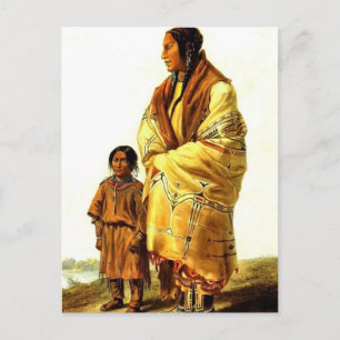 Karl Bodmer- Dacota Woman och Assiniboin Girl Vykort