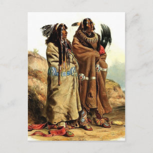 Karl Bodmer-SihChida&MahchsiKarehde,Mandan Indians Vykort