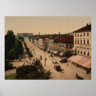 Karl Johans Gade och Slottet, Oslo, Norge Poster