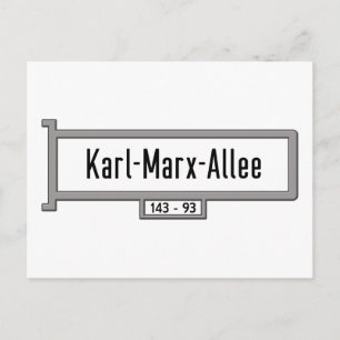 Karl-Marx-Allee, Berlin Street Sign Vykort