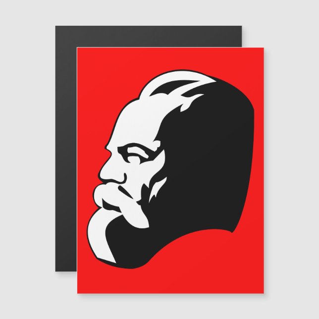 Karl Marx, Communism, Socialism, Soviet Union Magnetisk Inbjudningskort (Fram/baksida)