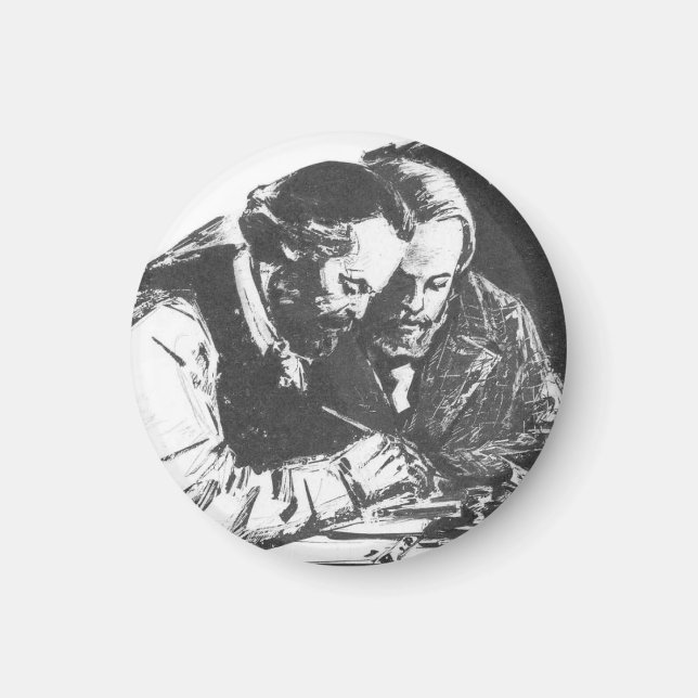 Karl Marx & Friedrich Engels Magnet (Framsidan)