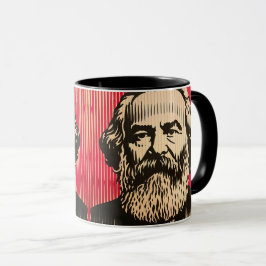 Karl Marx i BAUHAUS optisk illusion stil Mugg