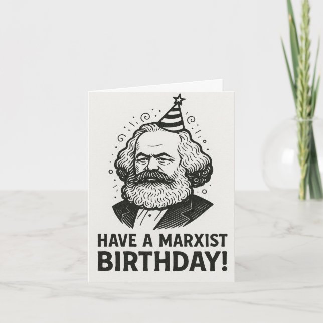 Karl Marx läsande böcker älskare present Kort (Framsida)