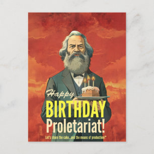 Karl Marx läsande böcker älskare present Vykort