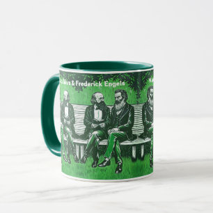 Karl Marx och Fredrich Engels manifest Mugg