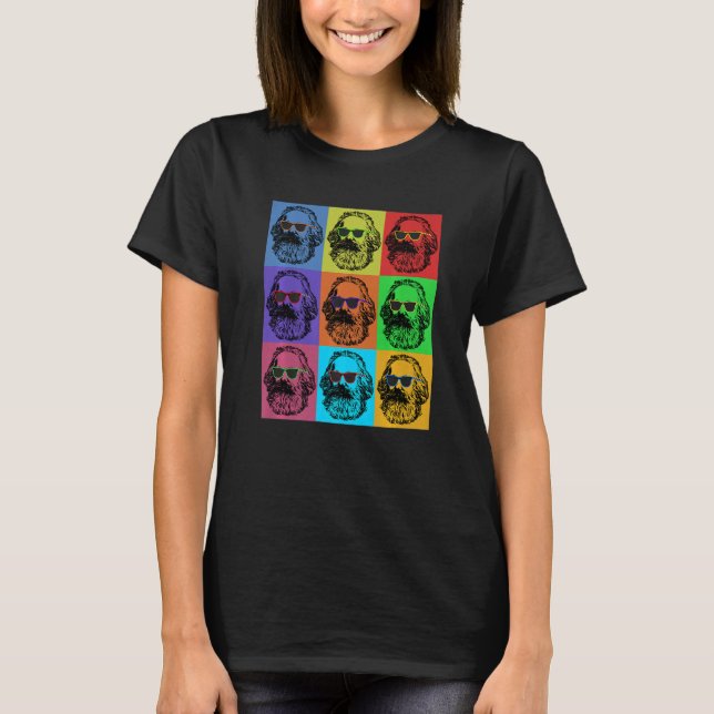 Karl Marx Pop Art - Lönsam Revolution Philosopher  T Shirt (Framsida)